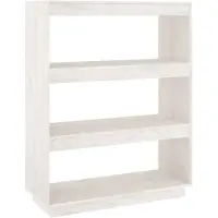 vidaXL Boekenkast/kamerscherm 80x35x103 cm massief grenenhout wit