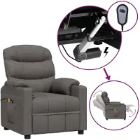 vidaXL Massagestoel elektrisch stof donkergrijs