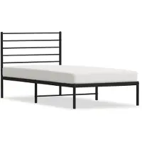 vidaXL Bedframe met hoofdbord metaal zwart 107x203 cm