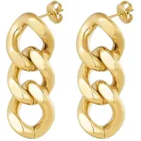 Yehwang Oorbellen - 3 schakels- goud