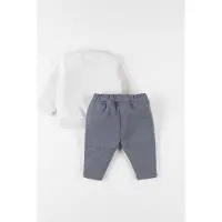 Noukie'S - Joggingpak - Unie - Licht beige / grijst - Dino - 2 jaar 98