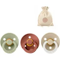 BIBS spenen T3 met speenzakje - Sage, Woodchuck en Glow in the dark Vanilla - 18 tot 24 maanden