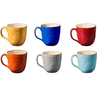 Vivi Oggi - Mokken - Bekers - Set van 6 - Kleurrijk - 225ml - Italië - Kerst