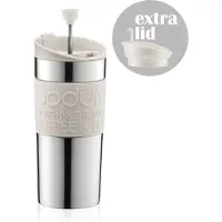 Bodum Travel Press Set met Extra Deksel White 350 ml RVS