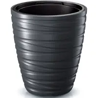 Prosperplast Plantenpot/bloempot Amazing - buiten/binnen - kunststof - antraciet - D30 x H33 cm - Plantenpotten