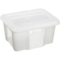 Sunware opslagbox kunststof 24 liter transparant 42 x 33 x 22 cm met deksel - Opbergbox