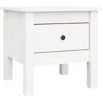 vidaXL Bijzettafel 40x40x39 cm massief grenenhout wit