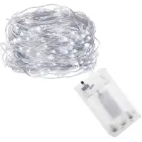 Springos Kerstverlichting 9.9 m Waterdicht Op Batterij LED-Verlichting Wit