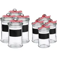 Secret De Gourmet Kruiden voorraad potjes met krijtvlak - 8x stuks - 120ml/350ml - Voorraadpot
