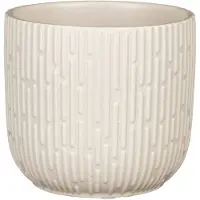 Mica Decorations Plantenpot - keramiek - mat wit - D12,5/H11cm - Plantenpotten