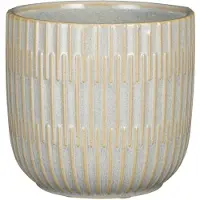 Mica Decorations Plantenpot - keramiek - lichtgrijs - D14xH13 cm - Plantenpotten