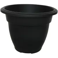 Whitefurze Buiten plantenpot/bloempot - zwart - kunststof - D30 x H23 cm - Plantenpotten