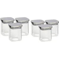 Gerimport Set van 6x keuken voedsel opslag voorraadpotten glas in 2 formaten - Voorraadpot