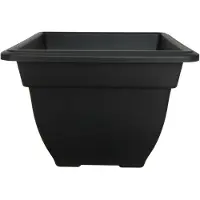 Whitefurze Buiten plantenpot/bloempot - zwart - kunststof - 38 x H28 cm - Plantenpotten