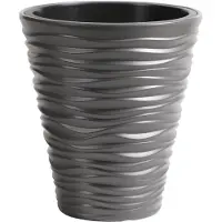 Prosperplast Plantenpot/bloempot Sand Dunes - buiten/binnen - kunststof - steengrijs - D35 x H38 cm - Plantenpotten