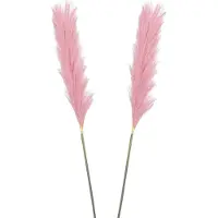 Mica Decorations pluimgras losse steel/tak - 2x - roze - 104 cm - decoratie kunst pluimen - Kunstplanten