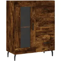 vidaXL Dressoir 69,5x34x90 cm bewerkt hout gerookt eikenkleurig