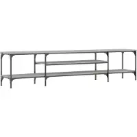 vidaXL Tv-meubel 201x35x45 cm bewerkt hout en ijzer grijs sonoma eiken