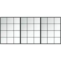 vidaXL Wandspiegels 3 st 80x60 cm metaal zwart