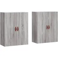 vidaXL Hangkasten 2 st 69,5x34x90 cm grijs sonoma eikenkleurig