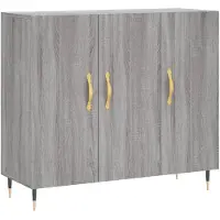 vidaXL Dressoir 90x34x80 cm bewerkt hout grijs sonoma eikenkleurig