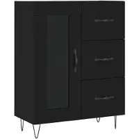vidaXL Dressoir 69,5x34x90 cm bewerkt hout zwart