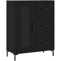 vidaXL Dressoir 69,5x34x90 cm bewerkt hout zwart