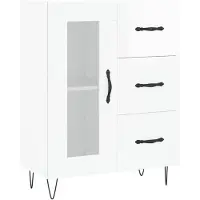 vidaXL Dressoir 69,5x34x90 cm bewerkt hout hoogglans wit