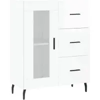 vidaXL Dressoir 69,5x34x90 cm bewerkt hout hoogglans wit