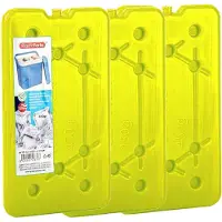 Forte Plastics Plasticforte koelelementen 450 gram - 3x - 14 x 25 x 1 cm - geel - voor koelbox en koeltas - Koelelementen