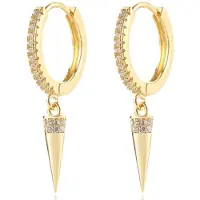 LGT JWLS Oorringen met Conische Cilinder Hanger - Conical Goudkleurig