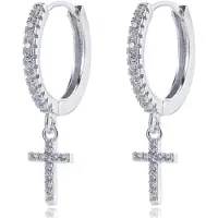 LGT JWLS Oorringen met Kruis Hanger - Cross Silver