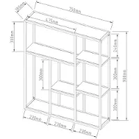 En.casa Wandplank Jämijärvi staal 90x75x18 cm zwart