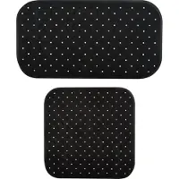 MSV Douche/bad anti-slip matten set badkamer - rubber - 2x stuks - zwart - 2 formaten