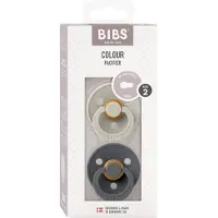 BIBS Colour Schnuller - Gr. 2 - 2er-Pack - Rund - Sand/Iron - - One Size - Schnuller