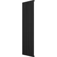 VIPERA Mares enkele handdoekradiator 47 x 180 cm centrale verwarming mat zwart zij- en middenaansluiting 1315W