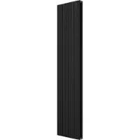 VIPERA Mares dubbele handdoekradiator 37,5 x 180 cm centrale verwarming mat zwart zij- en middenaansluiting 1477W