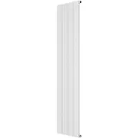 VIPERA Mares enkele handdoekradiator 37,5 x 180 cm centrale verwarming mat wit zij- en middenaansluiting 1085W