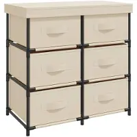 vidaXL Opbergkast met 6 lades 55x29x55 cm staal crèmekleurig