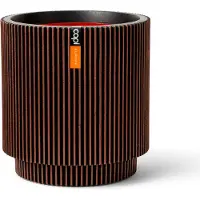 Capi Europe - Vaas cilinder Groove NL - 35x38 - Koper - Opening Ø29 - Bloempot voor binnen en buiten - Levenslang garantie - Breukbestendig - 100% Recyclebaar - CO2 Neutraal geproduceerd - KGVCO882