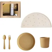Mushie - Geschenkverpakking Kinderserviesset - Mustard