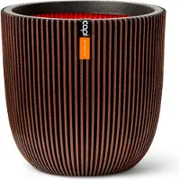 Capi Europe - Bloempot bol Groove NL - 43x41 - Koper - Opening Ø35 - Bloempot voor binnen en buiten - Levenslang garantie - Breukbestendig - 100% Recyclebaar - CO2 Neutraal geproduceerd - KGVCO933