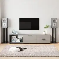 vidaXL Luidsprekerstandaards 2 st 4 pijlers gehard glas zwart