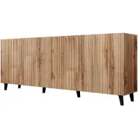 Meubella | Dressoir eiken 201x42x83 cm zwarte pootjes