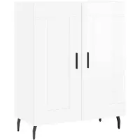vidaXL Dressoir 69,5x34x90 cm bewerkt hout hoogglans wit