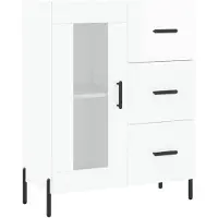 vidaXL Dressoir 69,5x34x90 cm bewerkt hout hoogglans wit