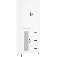 vidaXL Hoge kast 69,5x34x180 cm bewerkt hout wit