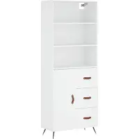 vidaXL Hoge kast 69,5x34x180 cm bewerkt hout wit