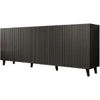 Meubella | Dressoir antraciet 201x42x83 cm zwarte pootjes