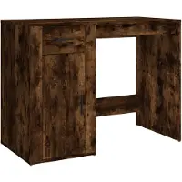 vidaXL Bureau 100x49x75 cm bewerkt hout gerookt eikenkleurig